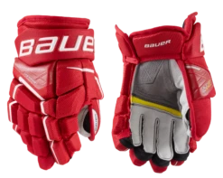 Bauer Supreme Ultrasonic Junior Hockey Gloves -Hockey Gear Shop 1058650 RED
