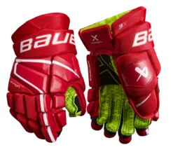 Bauer Vapor 3X Junior Hockey Gloves -Hockey Gear Shop 3X JR FRONT RED1