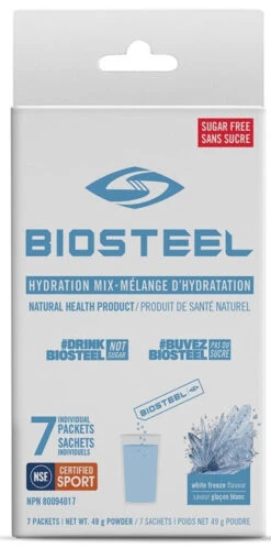 BioSteel High-Performance Sports Hydration Mix (7 Count) -Hockey Gear Shop 630617 CAN 20Biosteel Hydration 20Mix White 20Freeze 7CT Front