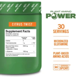 Biosteel Plant Amino Power (210g) -Hockey Gear Shop BIO SuppFacts PlantAminoPower CitrustTwist 30Servings LAB RGB 883309415870 1194x e2965d53 9ea1 4316 8aac e6d6645fb532