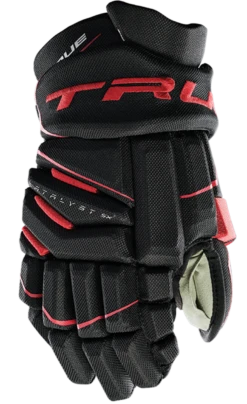 True Hockey True Catalyst 5X Junior Hockey Gloves -Hockey Gear Shop CT5xGlove Black Red