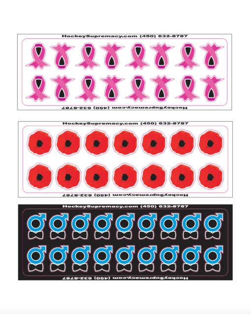 HockeySupremacy.com Hockey Helmet Stickers
